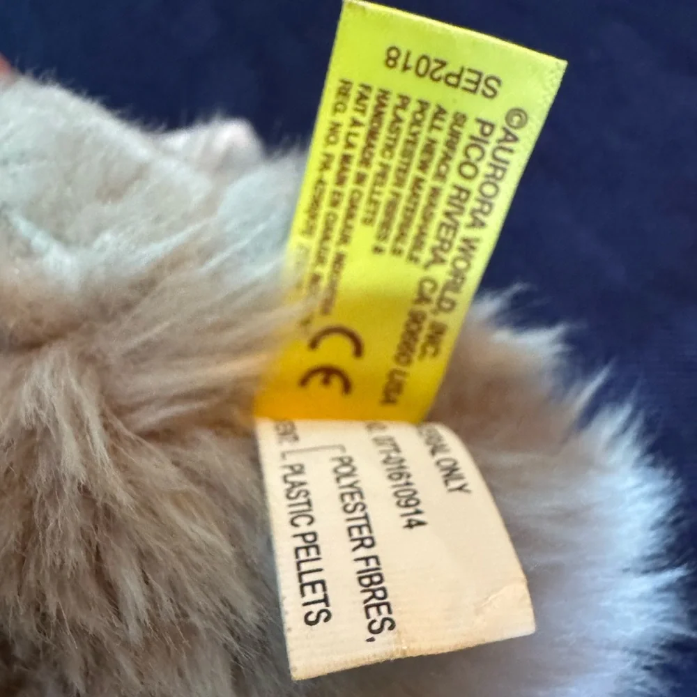 Miyoni Tots By Aurora Baby Bunny Plush Grey Stuffed Animal Rabbit Easter